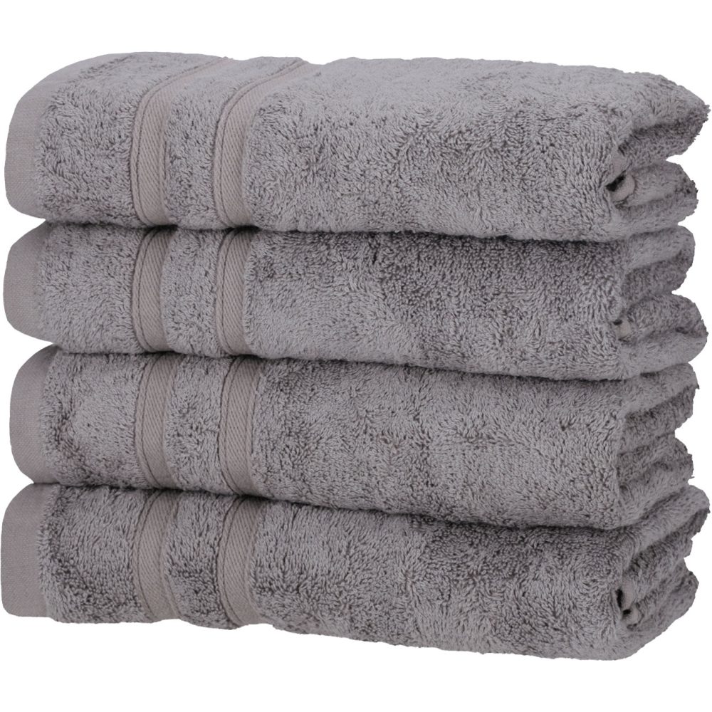 4er-Set Handtücher, 50% Bambus & 50% Baumwolle, 50 x 100 cm, grau