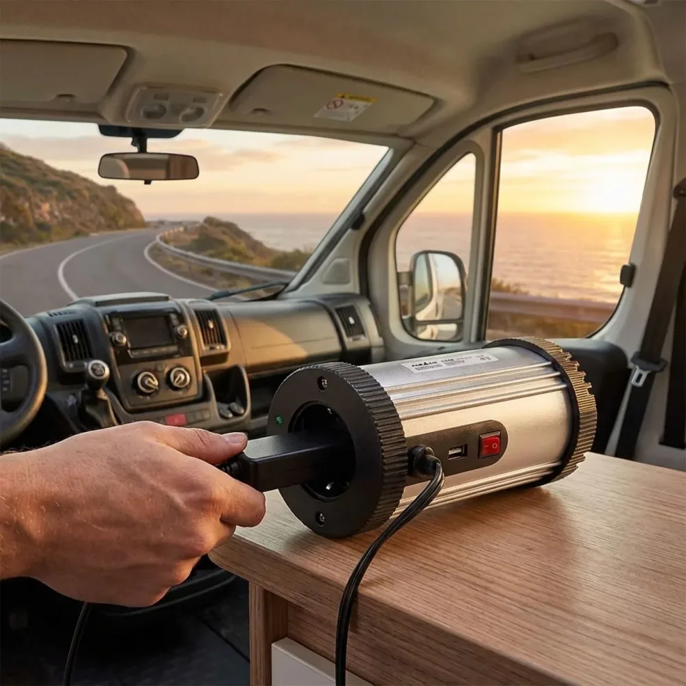 Kfz-Wechselrichter 12 auf 230 V mit USB Ladeport, 300 Watt