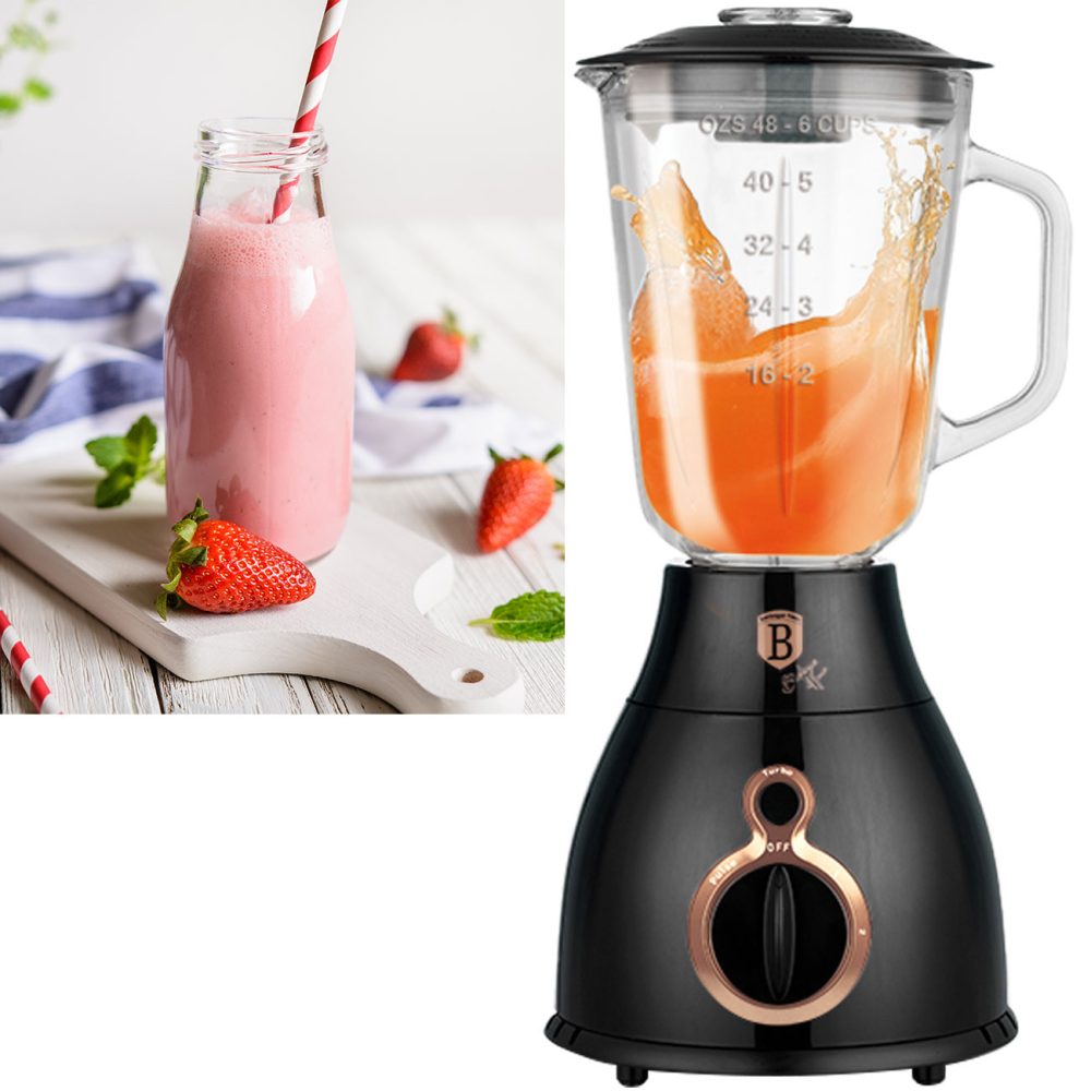 Standmixer, 1,5 L, Glaskrug, schwarz-roségold, 600 W