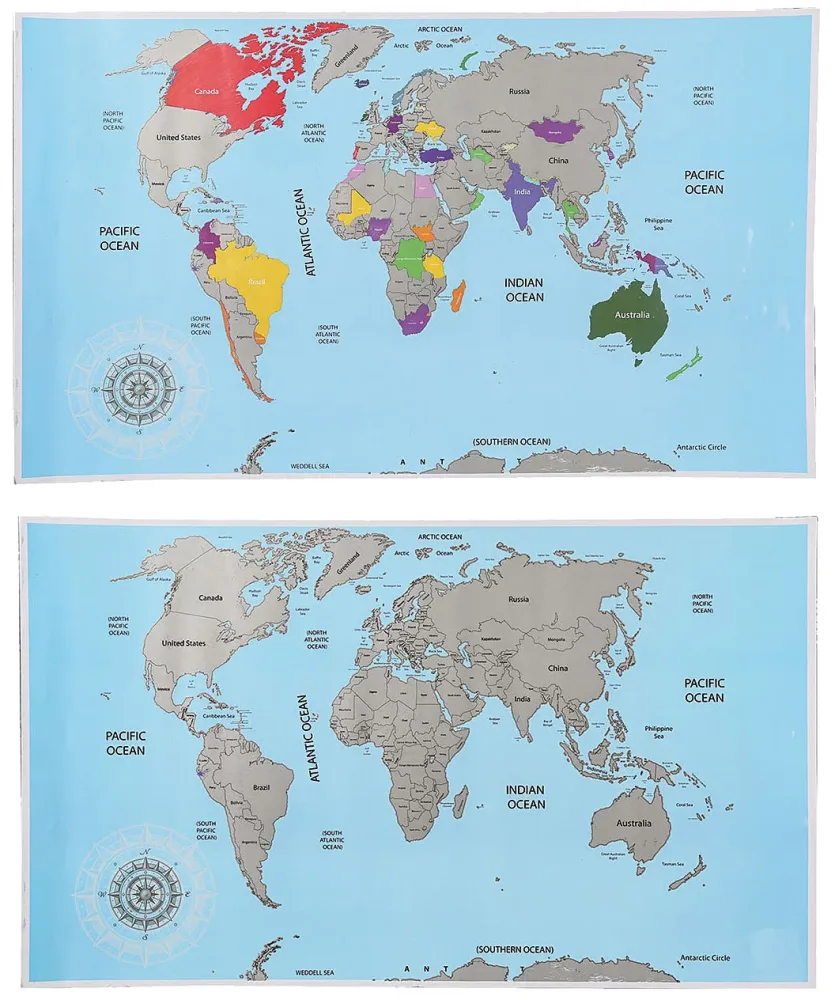 Rubbel-Weltkarte - Scratch-Map - Weltkarte zum Rubbeln