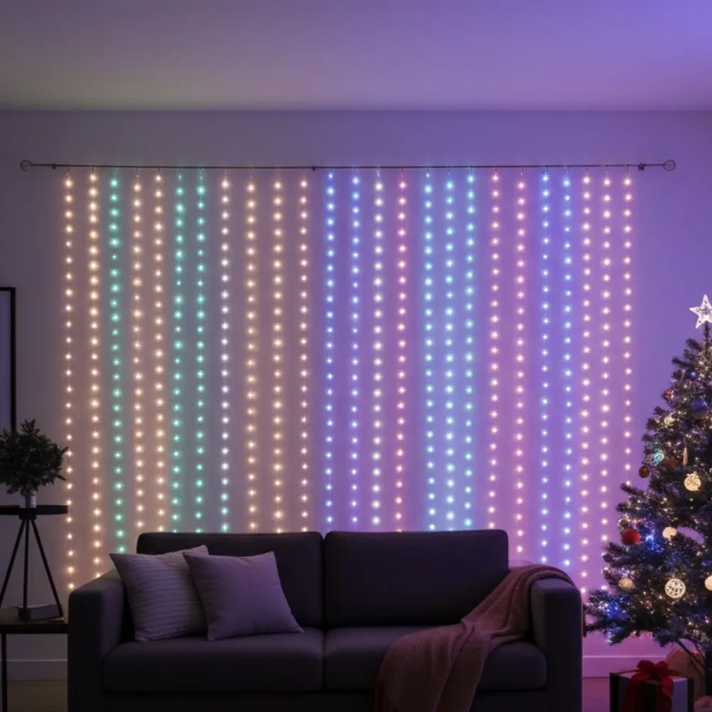 Bunter LED-Vorhang mit 240 LEDs, RGB, IP44, 6 x 0,6 m
