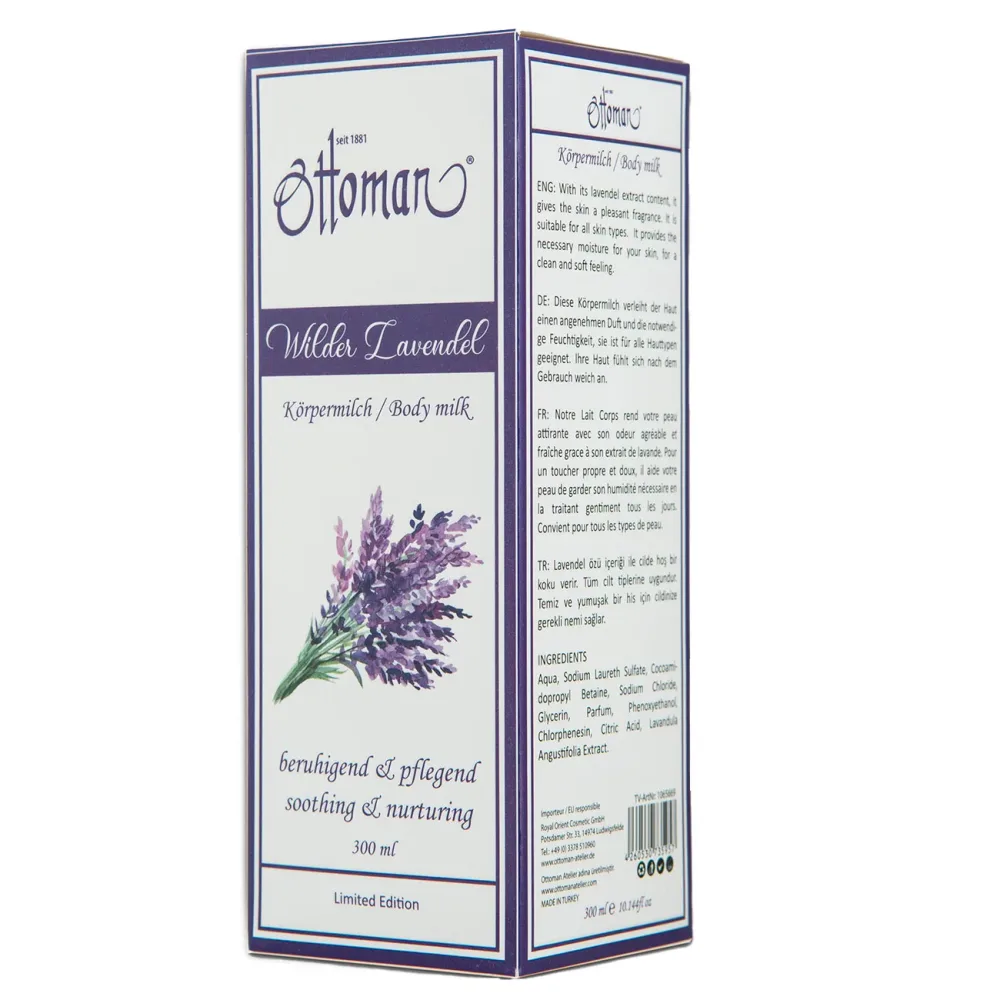 Lavendel Körpermilch 300ml, reichhaltige Haut- und Körperpflege