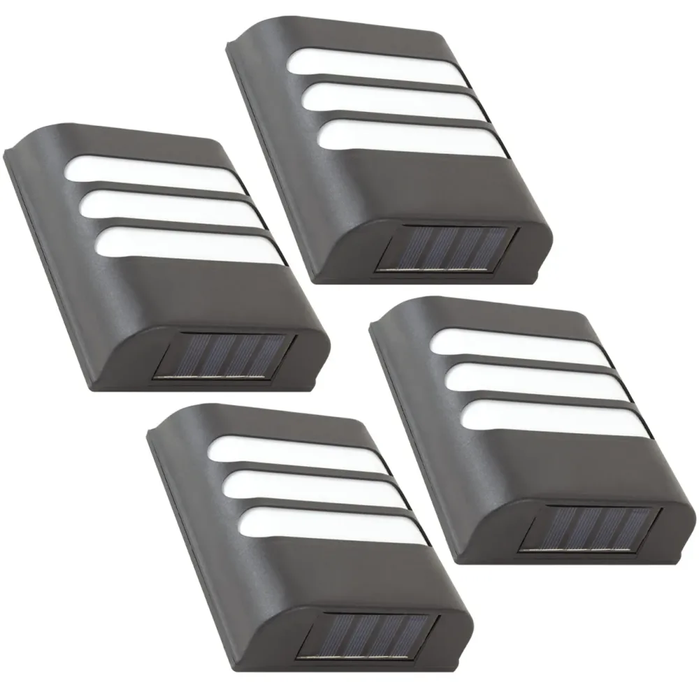 4er-Set Solar Wandlampe mit bis zu 8h Leuchtdauer, IP44