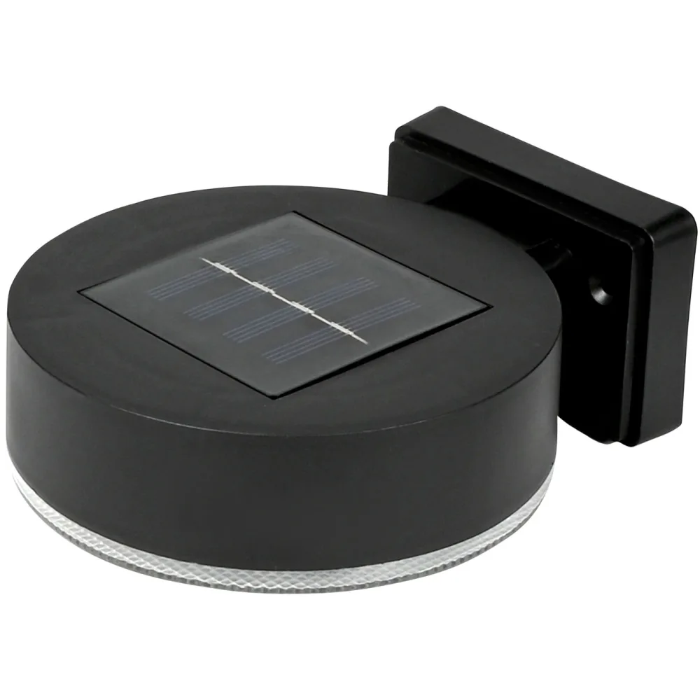 Solar-Wandleuchte, rund, schwarz