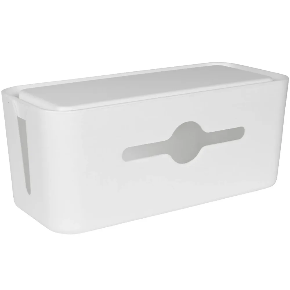 Kabelbox inkl. Tablet- & Handyhalterung, 31 x 13,5 x 13 cm, weiss