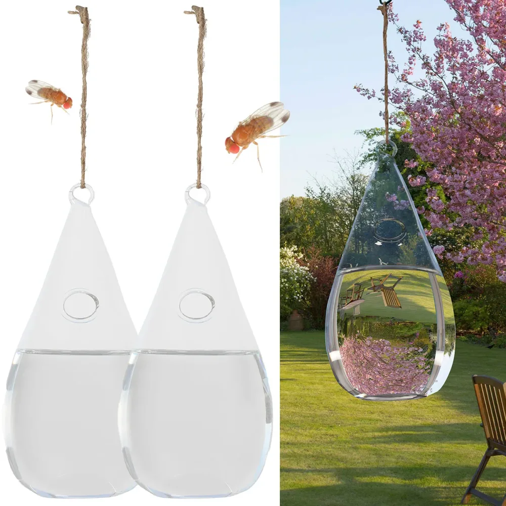 2er-Set Insektenabwehr Glas in Tropfenform