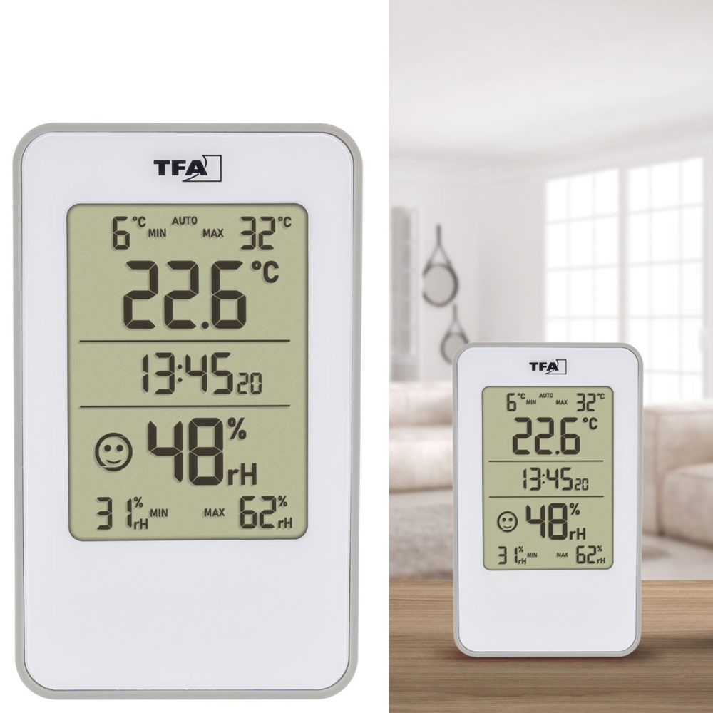 TFA Dostmann Digitales Thermo-Hygrometer Thermo-/Hygrometer Weiß 30.5057.02