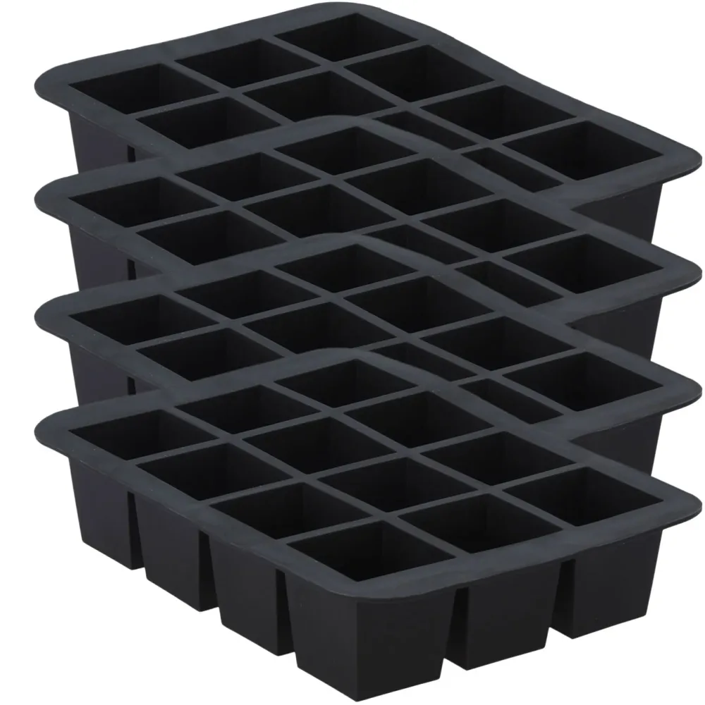 4er-Set Flexible Eiswürfelform für 12 XL-Eiswürfel