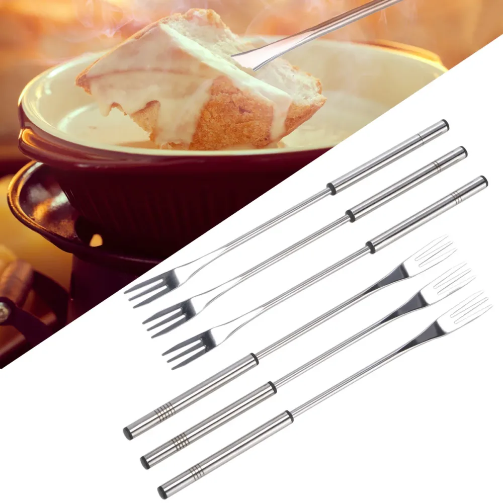 12 Fondue-Gabeln aus Edelstahl