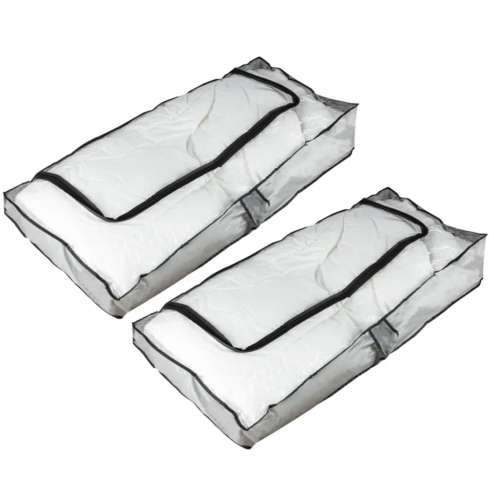 2er-Set Unterbettkommode, transparent, 102 x 45 x 15 cm