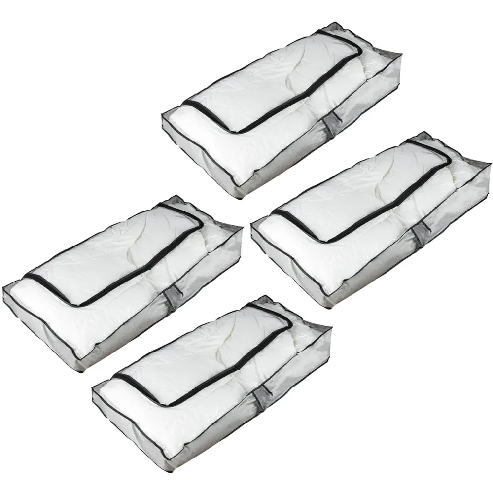 4er-Set Unterbettkommode, transparent, 102 x 45 x 15 cm