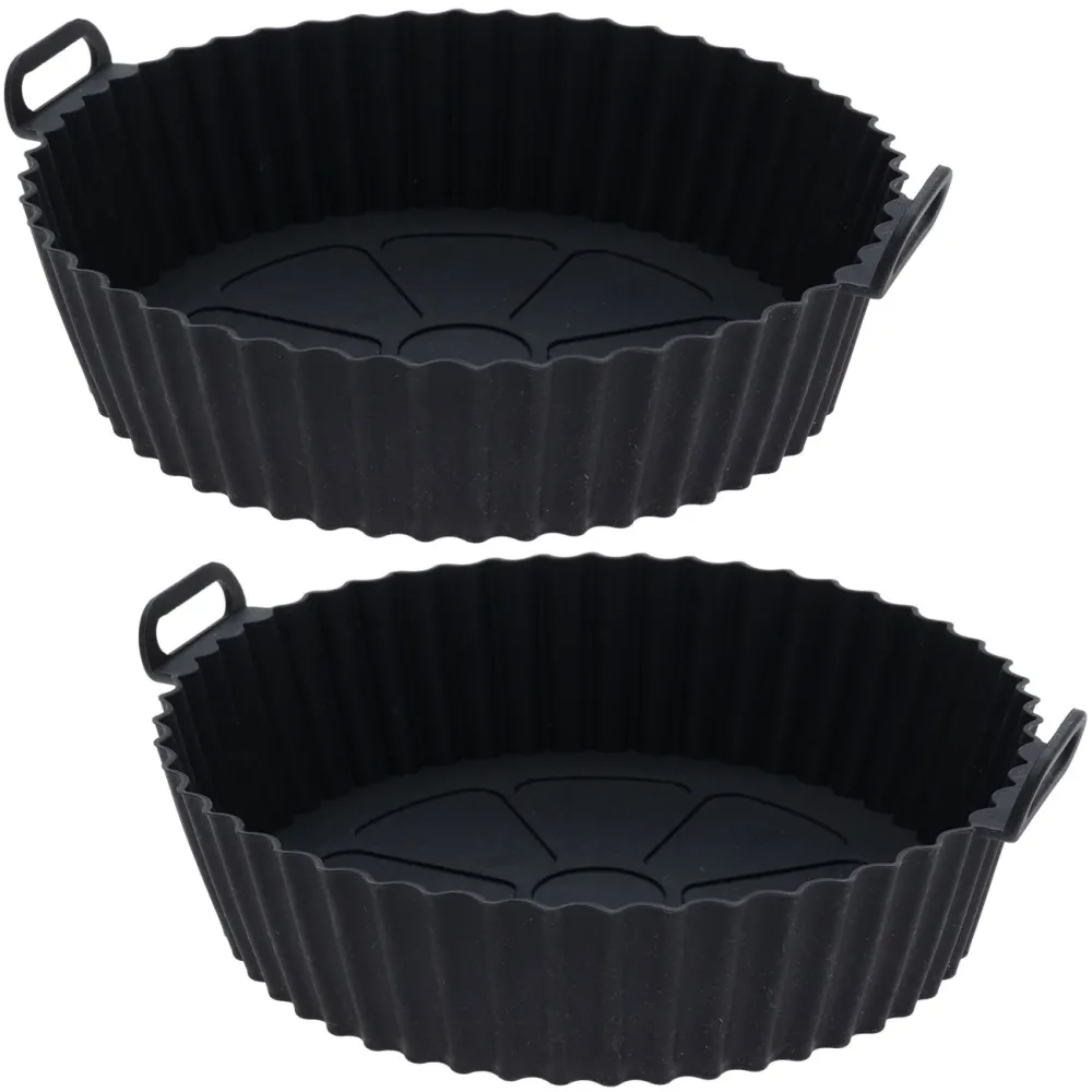2er-Set Silikoneinlage für Heissluftfritteusen, 20,5 x 5 schwarz