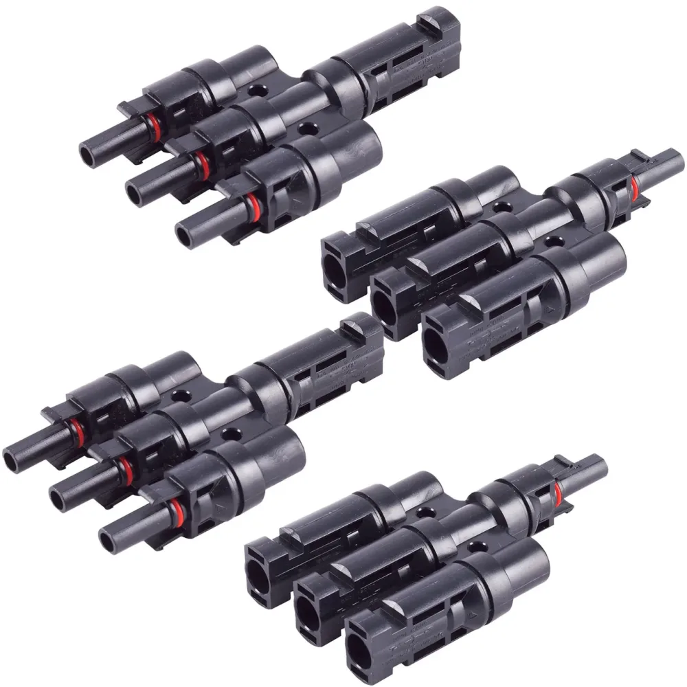 2er-Set T-Stecker-Adapter Set, 3/1, MC4-komp., IP68, 1.5kV, schwarz