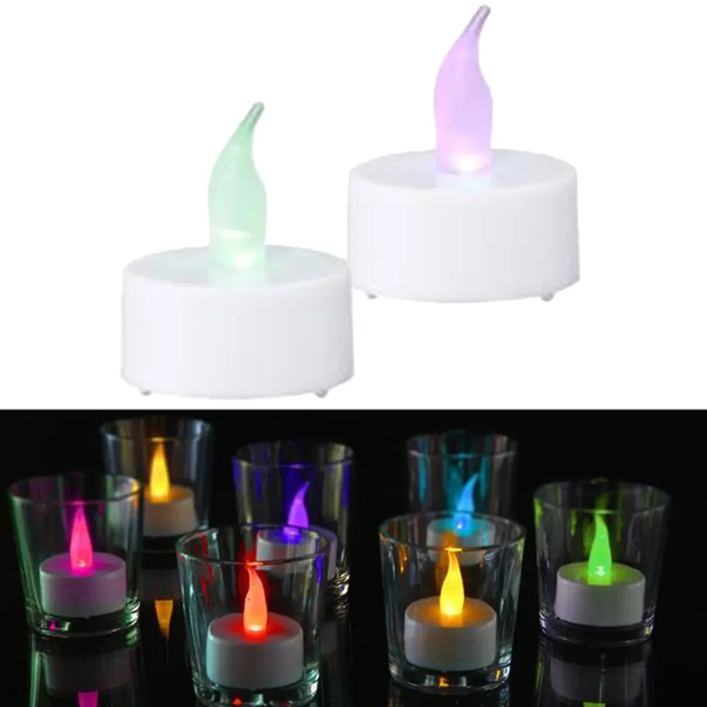 Flackerndes LED-Teelicht mit Farbwechsel, 2 Stück, inkl. 6h Timer, Ø 4cm