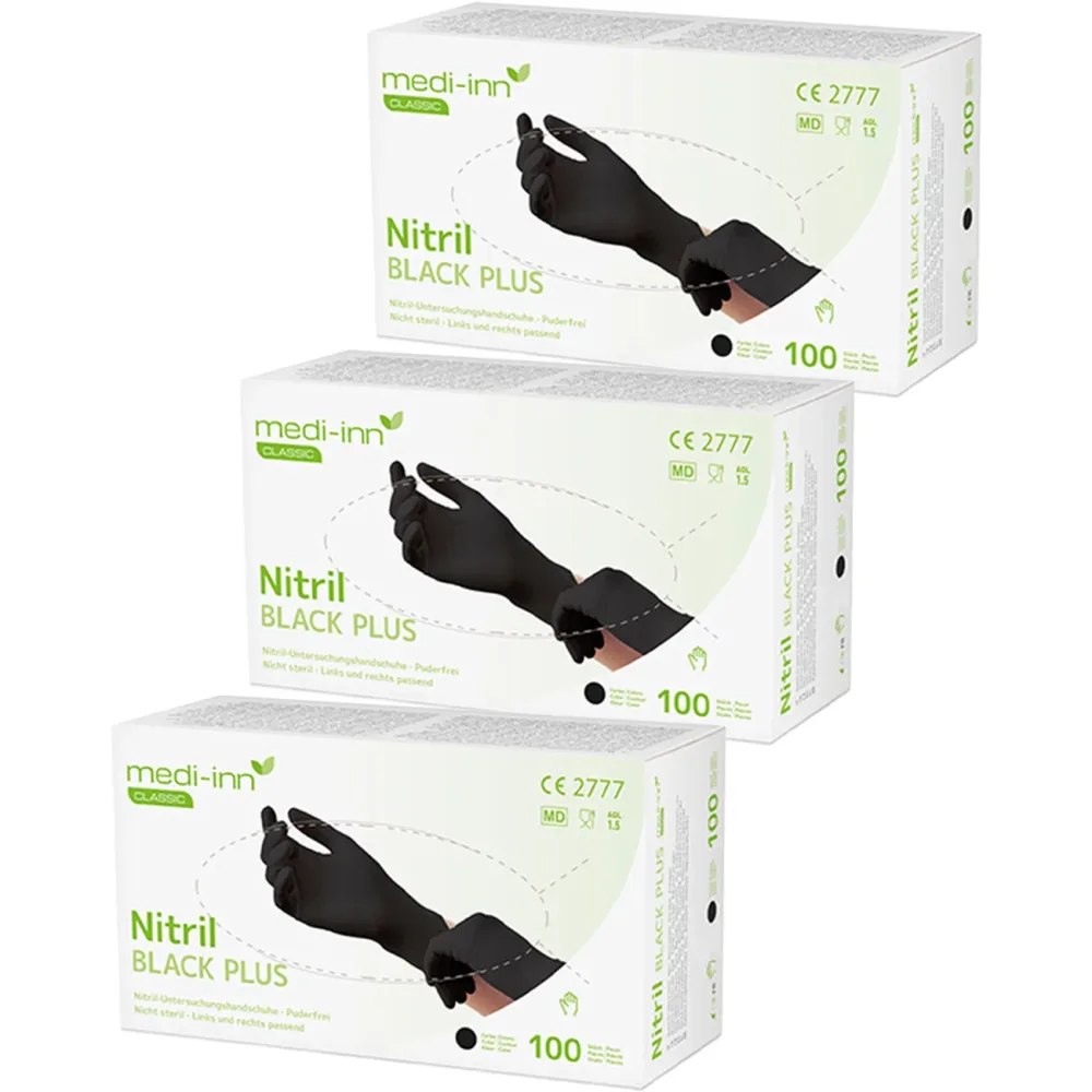 Einweg-Nitril-Handschuhe, puderfrei, 300 Stk., Grösse S, schwarz