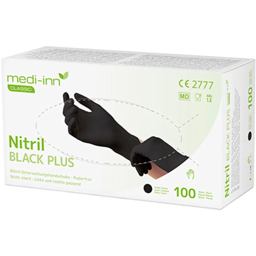Einweg-Nitril-Handschuhe, puderfrei, 100 Stk., Grösse L, schwarz