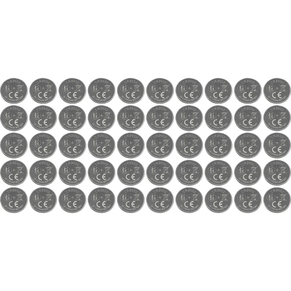 CR2032 Lithium-Knopfzellen, 50er-Set, 3V