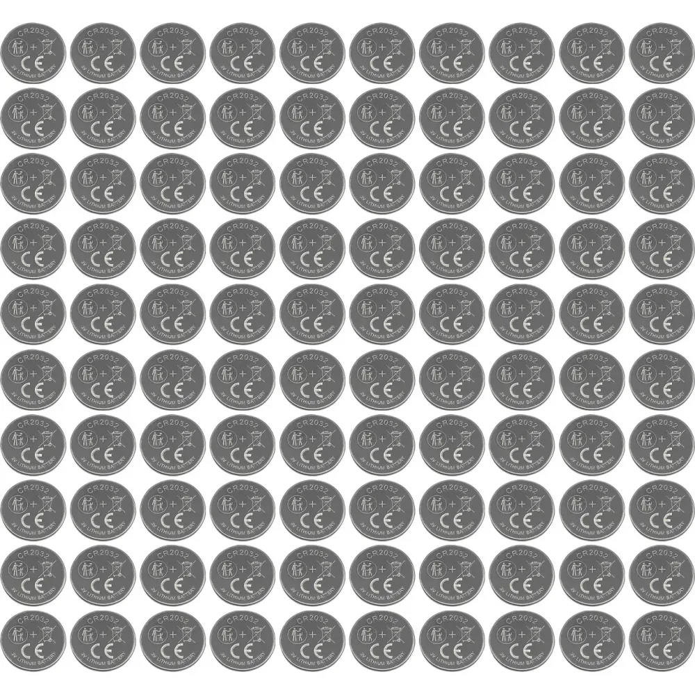 CR2032 Lithium-Knopfzellen, 100er-Set, 3V
