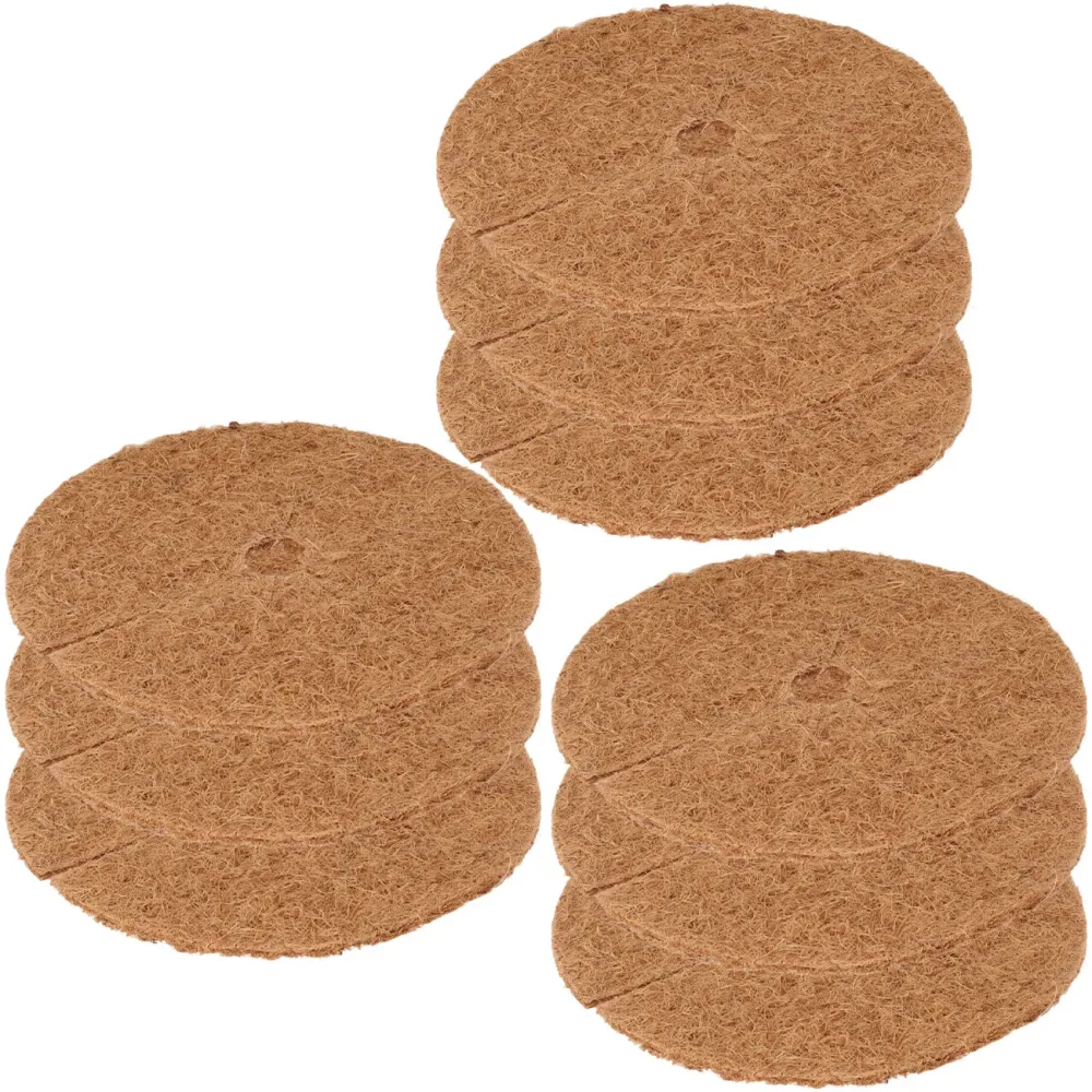 9er-Set Frostschutz-Kokosmatten für Topfpflanzen, rund,  Ø 25 cm