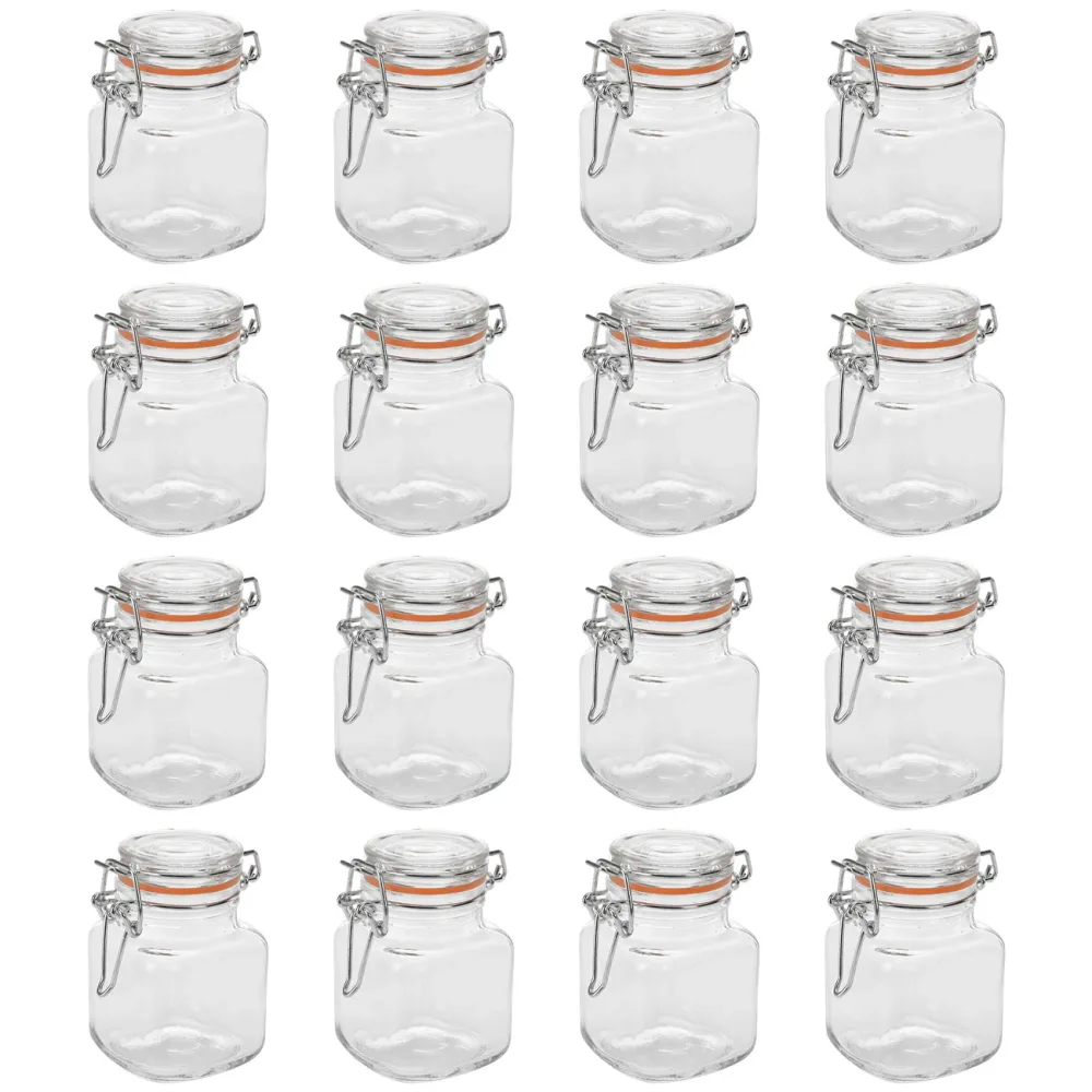 Vorratsglas mit Bügelverschluss, 16 Stück, 90ml