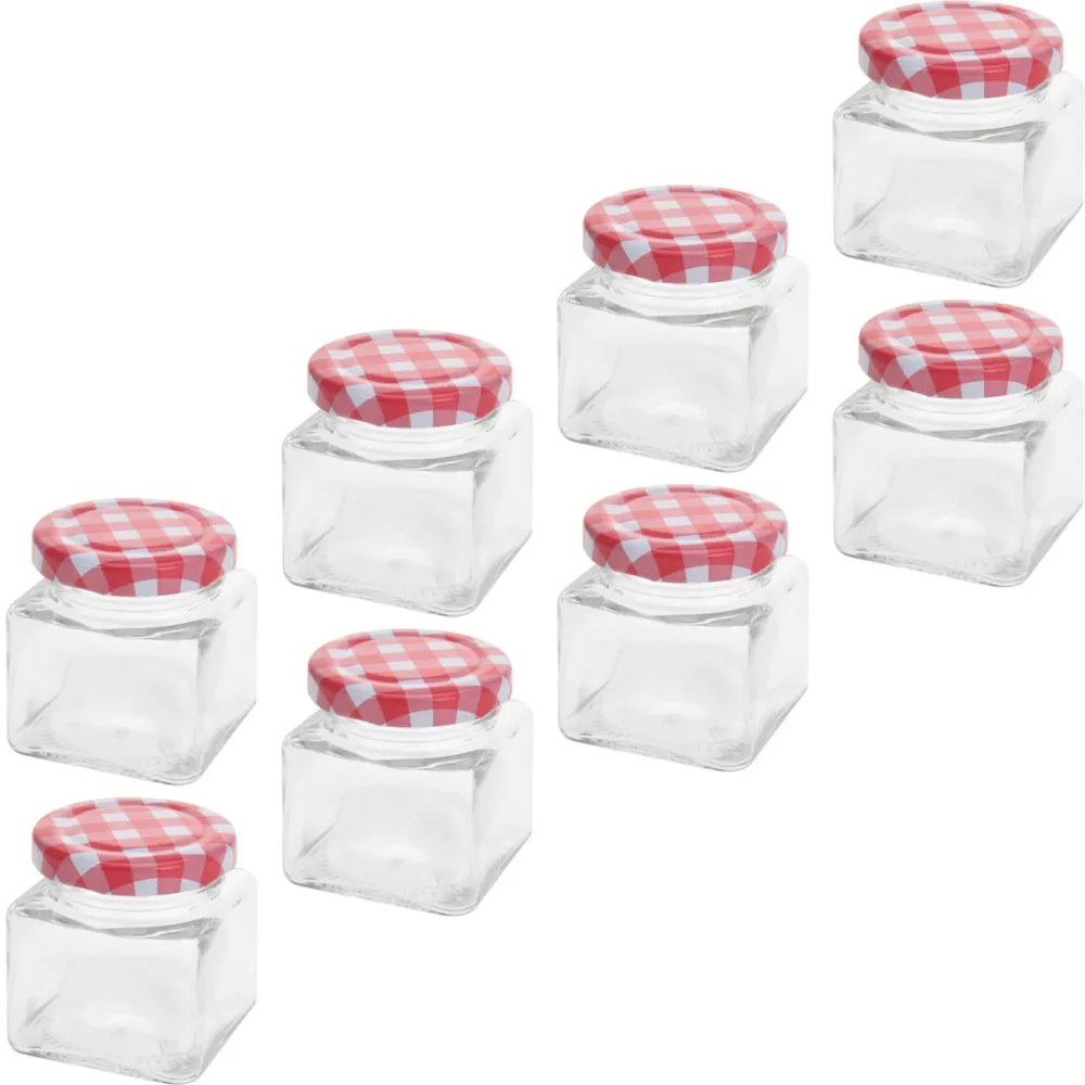 Konfitürenglas, 8 Stück, eckig, 75 ml