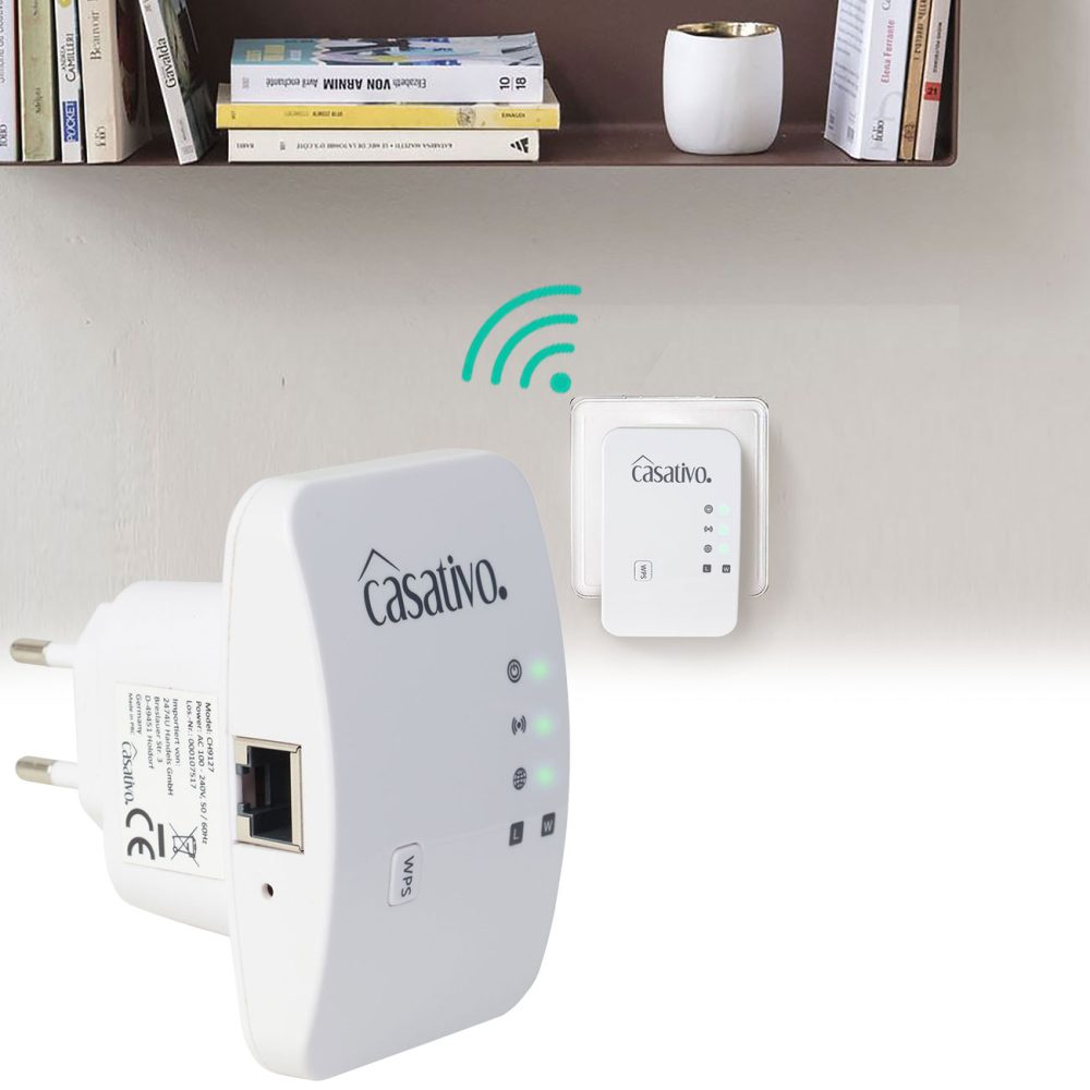 Mini-WLAN-Repeater mit WPS-Funktion, 300 Mbit/s, LAN-Anschluss & 2,4 GHz
