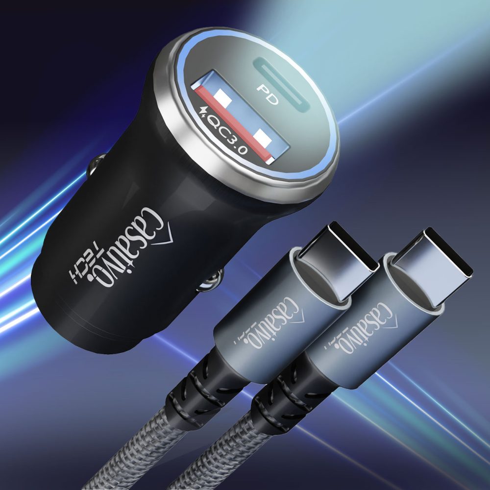 Kfz-USB-Netzteil, (54 Watt) inkl. Ladekabel, USB-C PD & USB-A QC