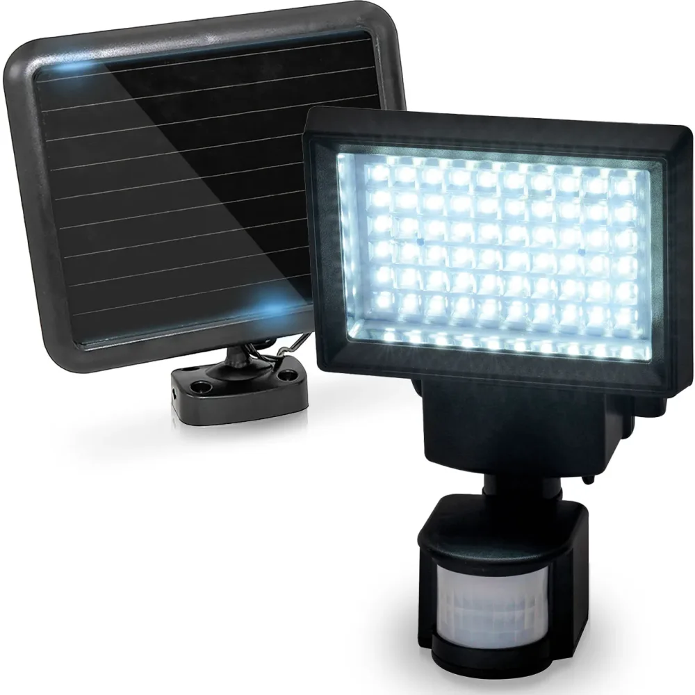 LED-Wand-Fluter mit Solarpanel und Bewegungssensor, 600 Lumen, 12 W