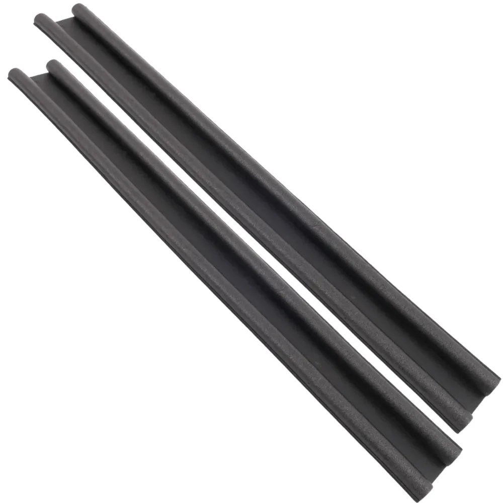 2er-Set Zugluftstopper mit Doppeldichtung für Türen, 95 x 4 cm, schwarz