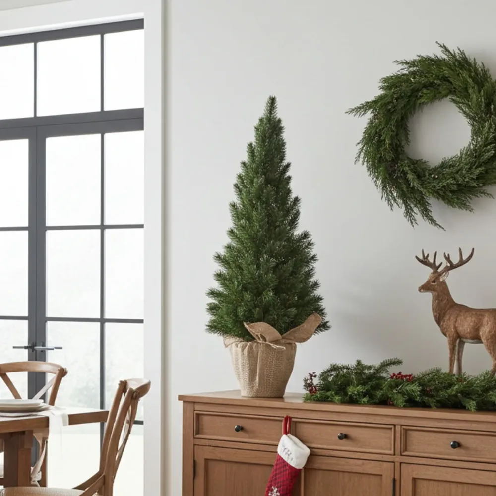 Künstlicher Weihnachtsbaum mit Topf, grün, 80 cm