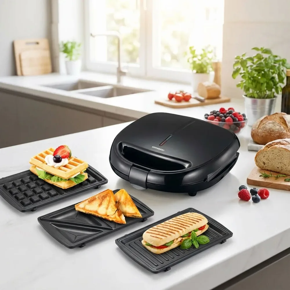 3in1 Multifunktions-Grill - Sandwichmaker, Waffeleisen und Kontaktgrill, 850 W