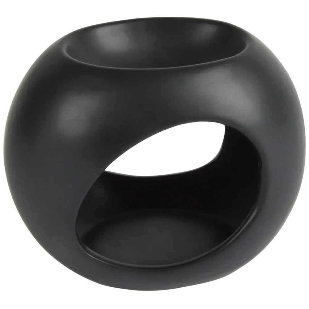 Duftlampe aus Keramik, schwarz, Ø 13 cm