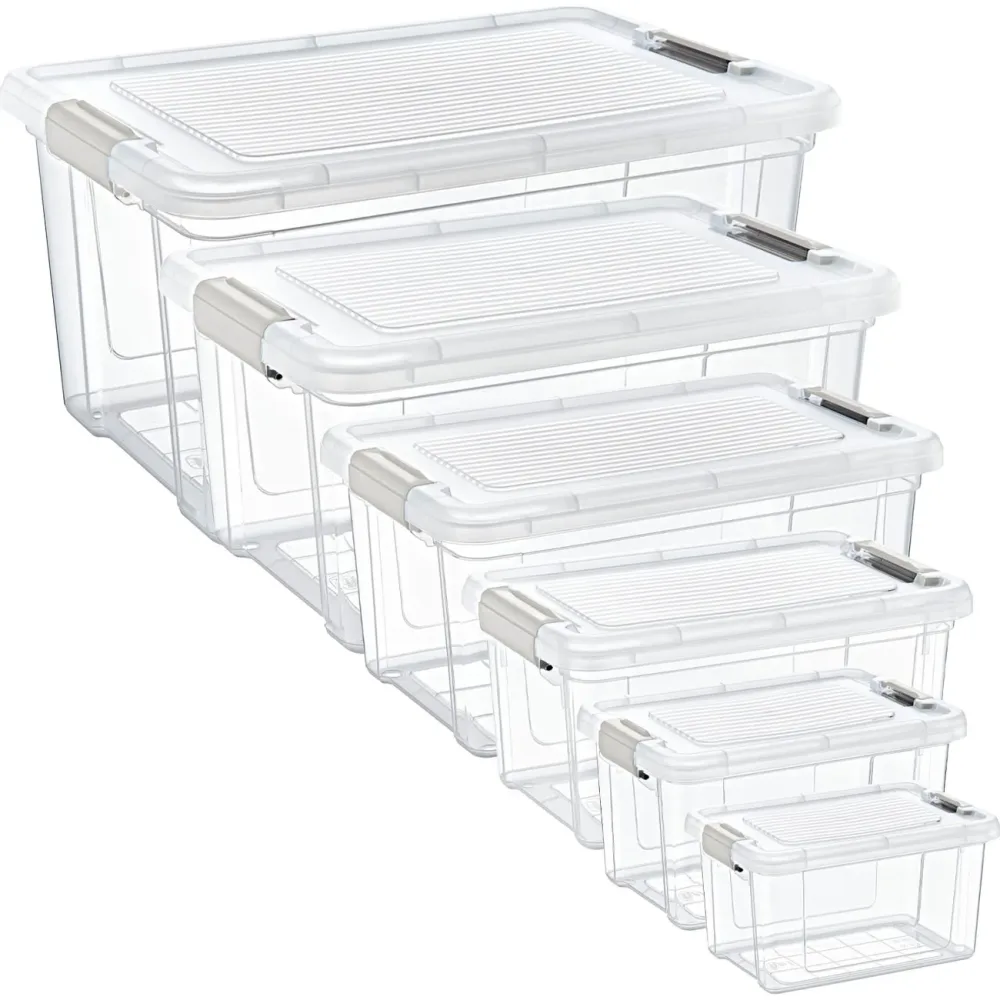 6er-Set Vorratsboxen 1,25-30L, transparent