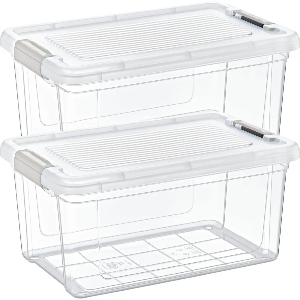 2er-Set Vorratsbox, 9 Liter, transparent