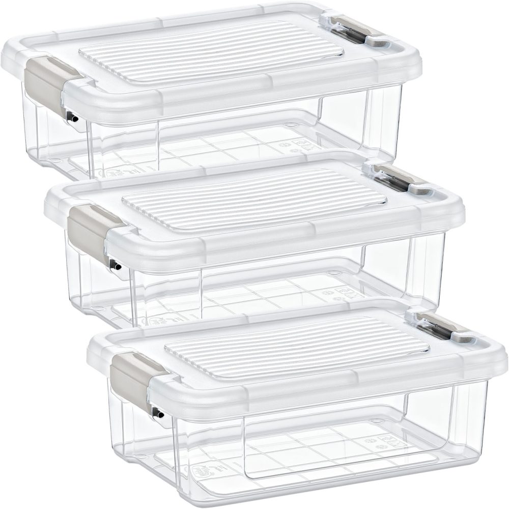 3er-Set Vorratsbox, 0,8 l, transparent