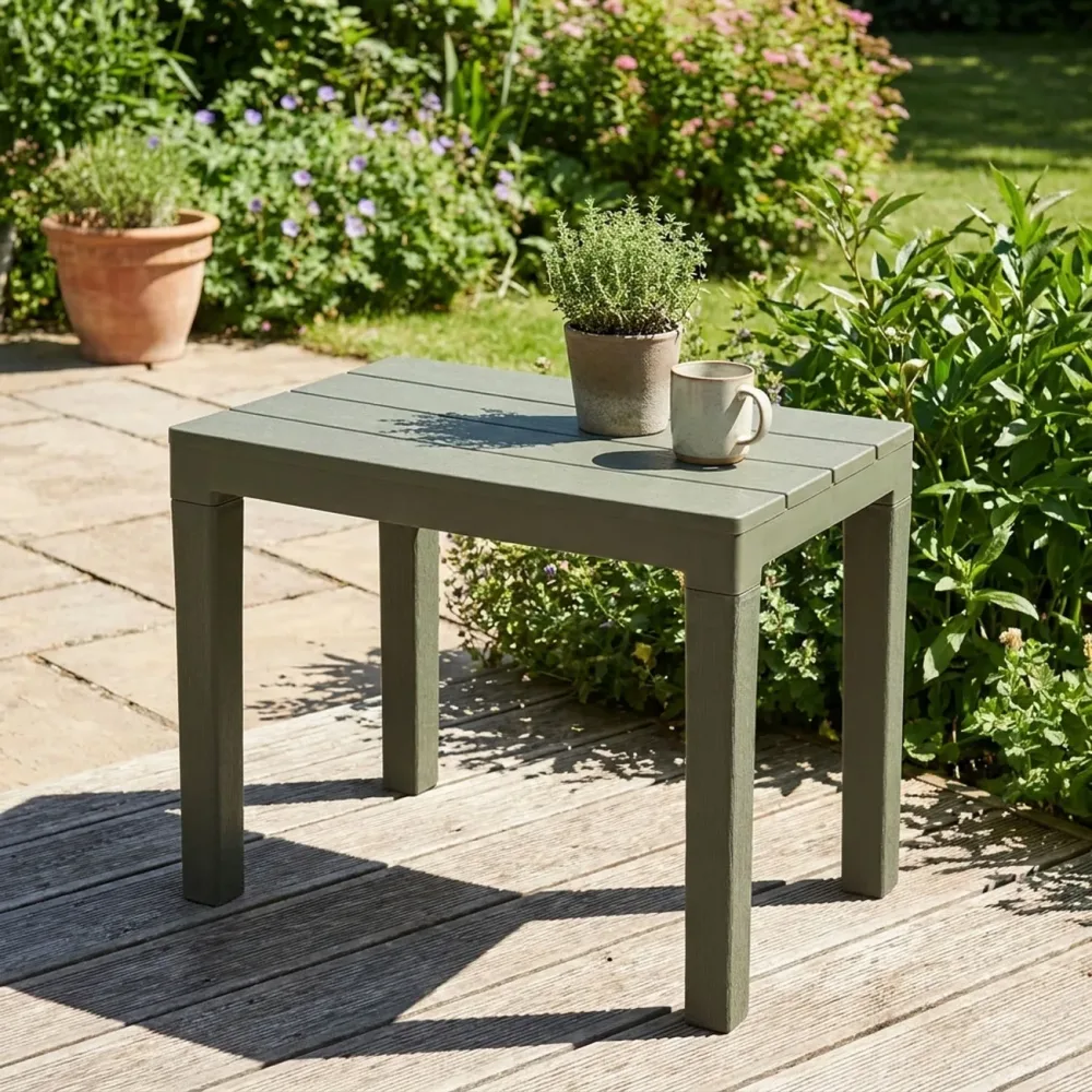 Garten- und Balkon-Beistelltisch, grün, 60 x 45 x 39 cm