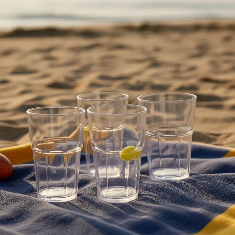 4er-Set Trinkglas aus Kunststoff, 370 ml