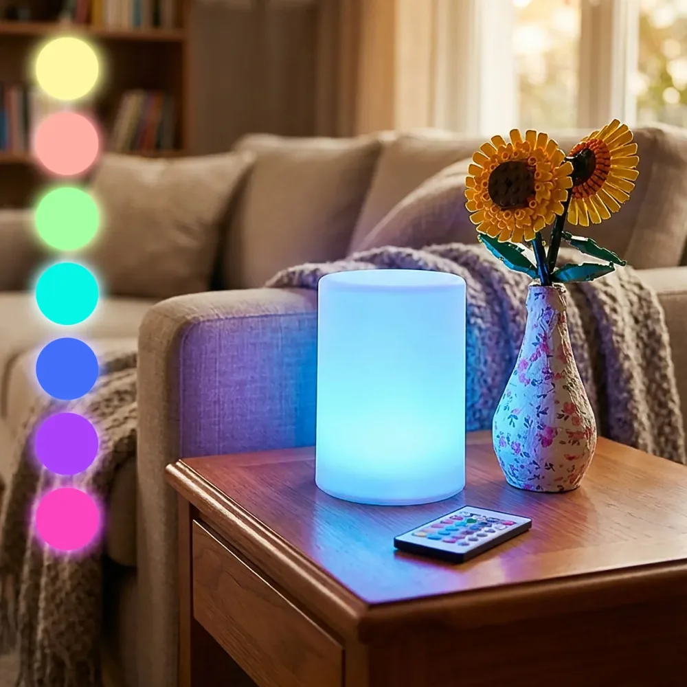 Tischlampe mit Fernbedienung, verschiedenen Leuchtfarben, batteriebetrieb