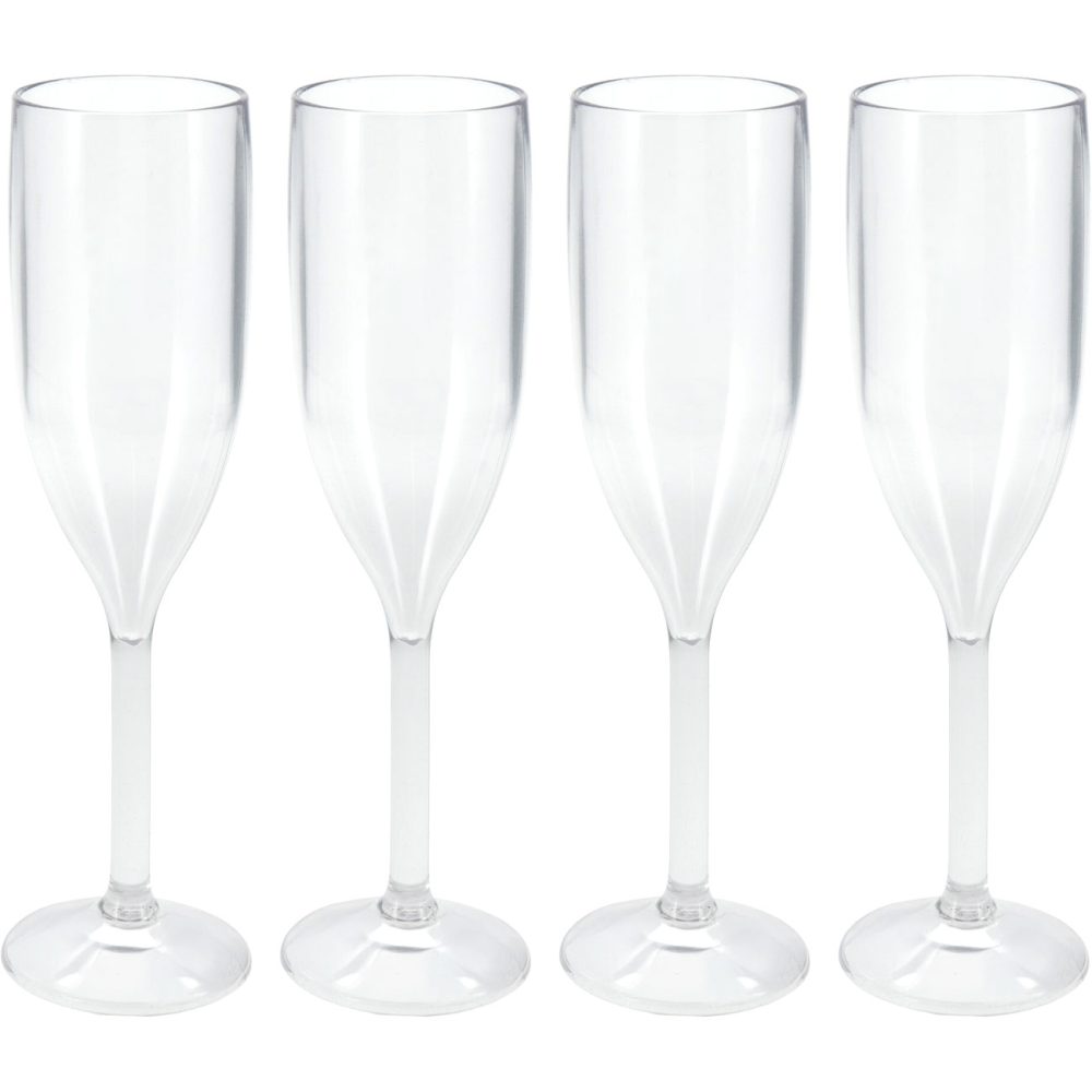 4er-Set Sektgläser aus Kunststoff, 165 ml