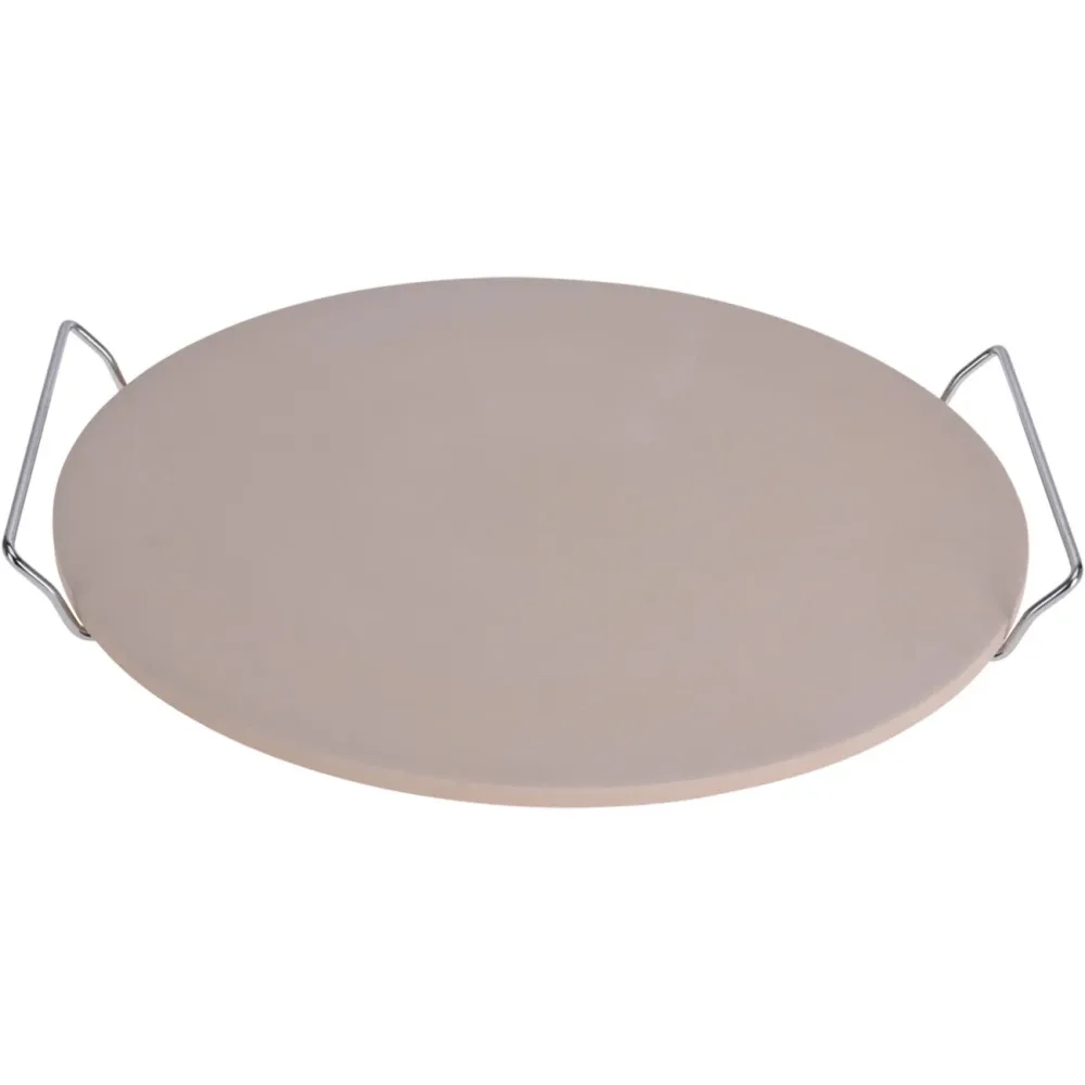 Pizzastein mit Metallhalter, Ø 33 cm