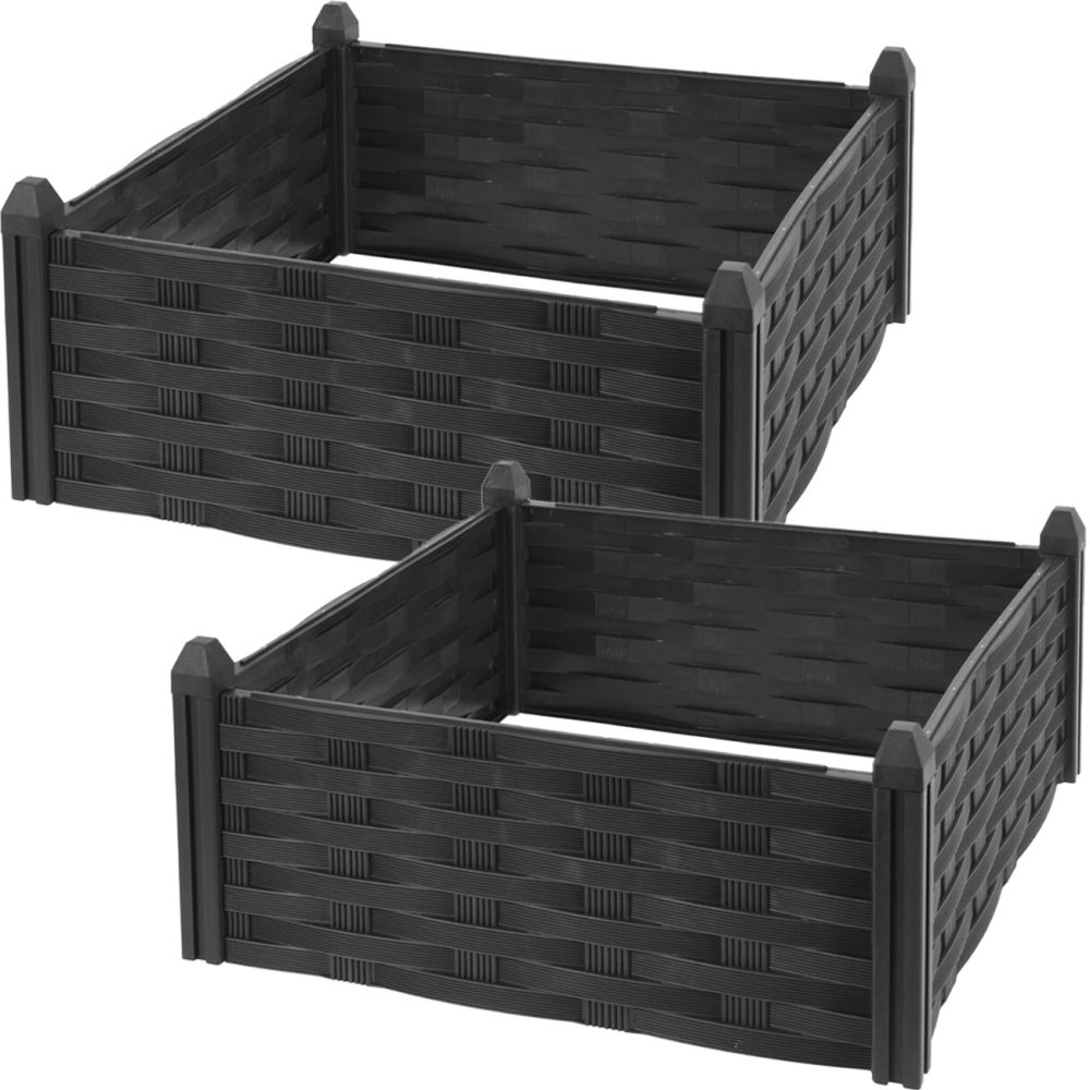 2er-Set Hochbeet Pflanzrahmen, 45 x 45 x 18 cm