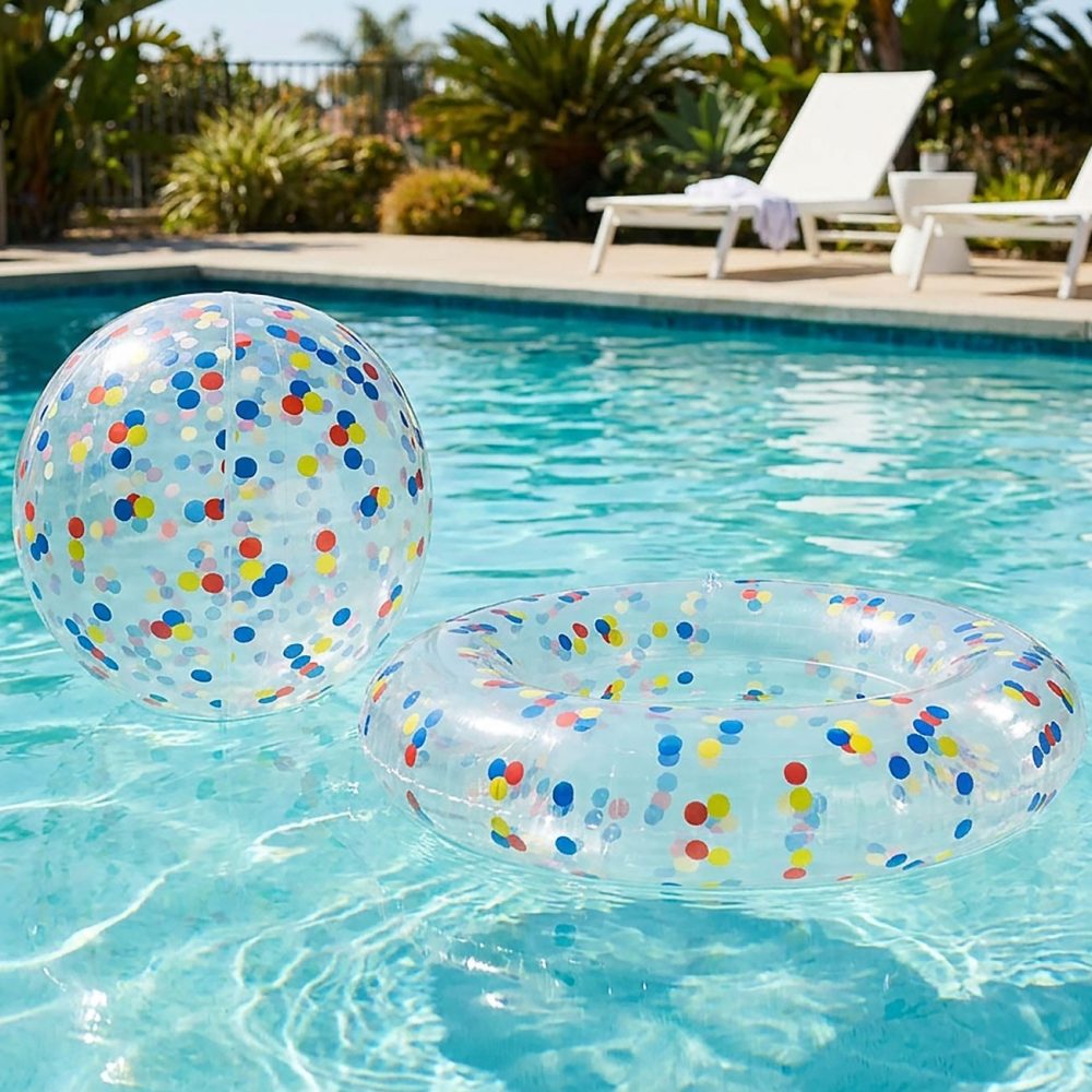 2-teiliges Pool-Set mit Schwimmring und Strandball