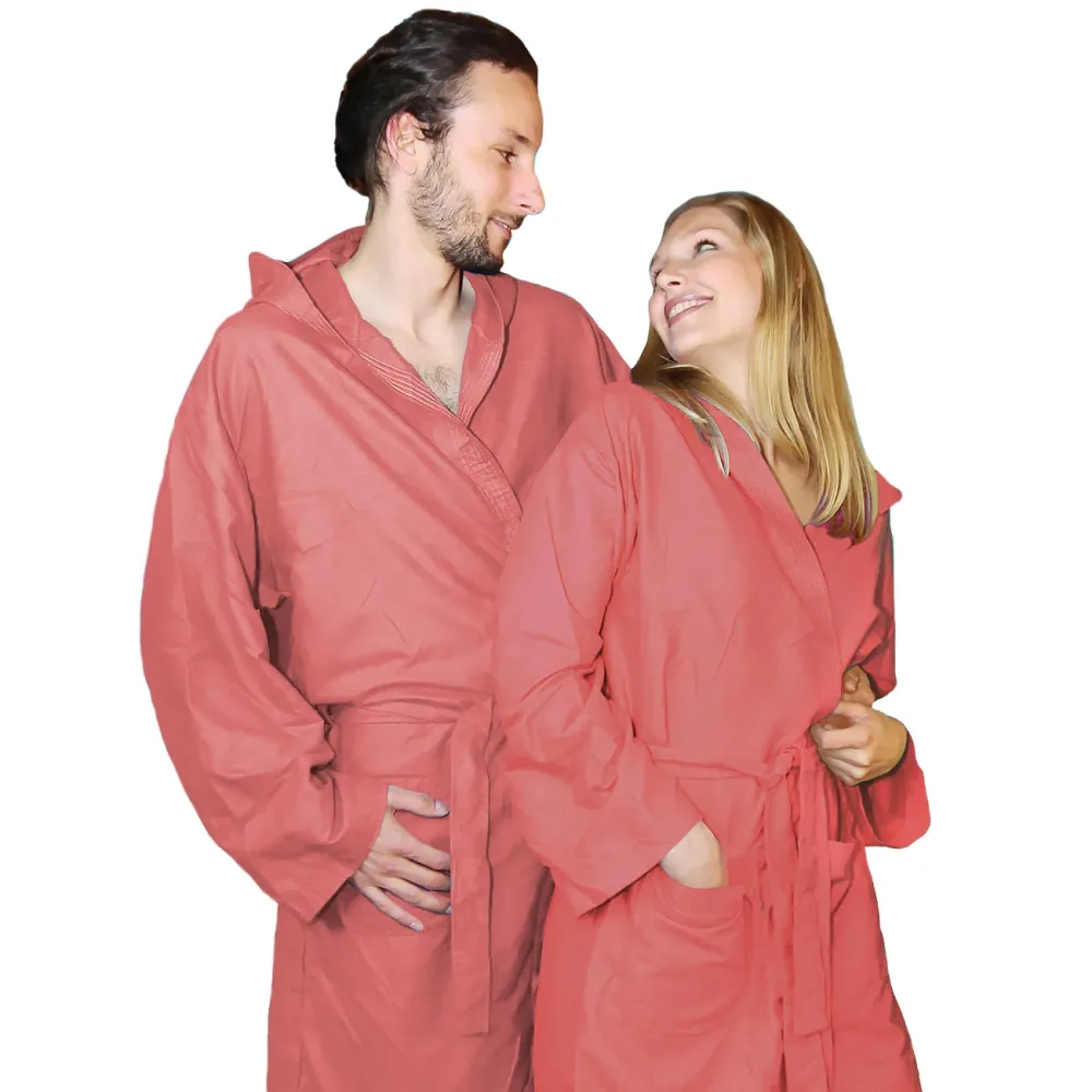 Mikrofaser-Bademantel, 80% Polyester, 20% Polyamid, bordeaux, S