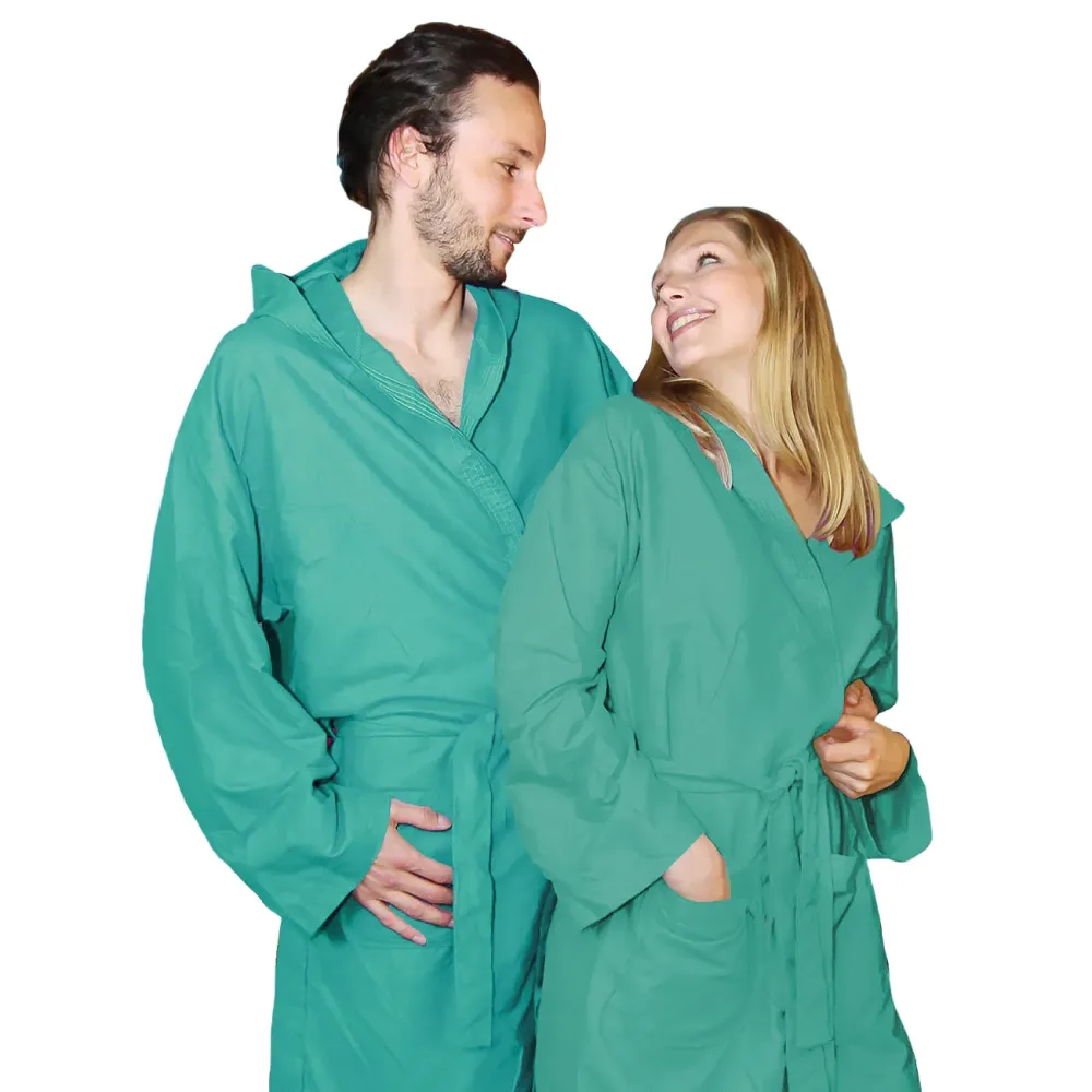 Mikrofaser-Bademantel, 80% Polyester, 20% Polyamid, grün, XL
