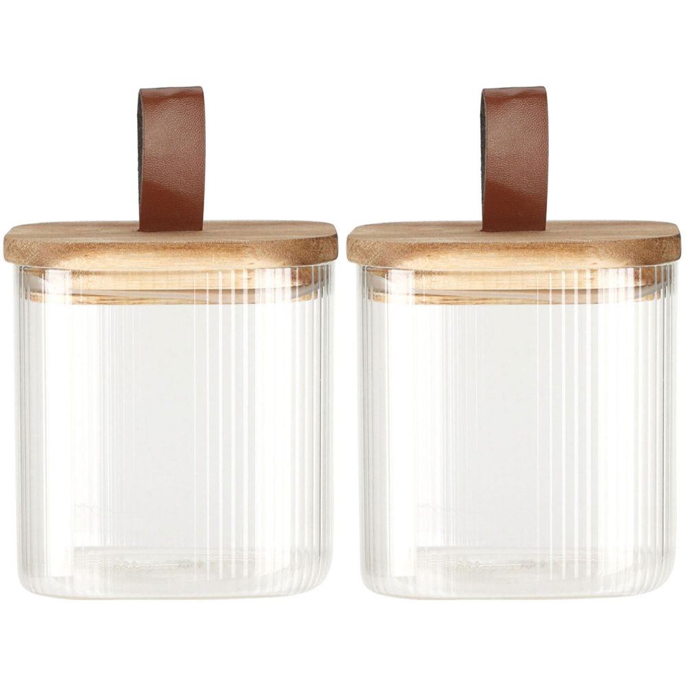 2er-Set Vorratsglas mit Akazienholzdeckel, 750 ml