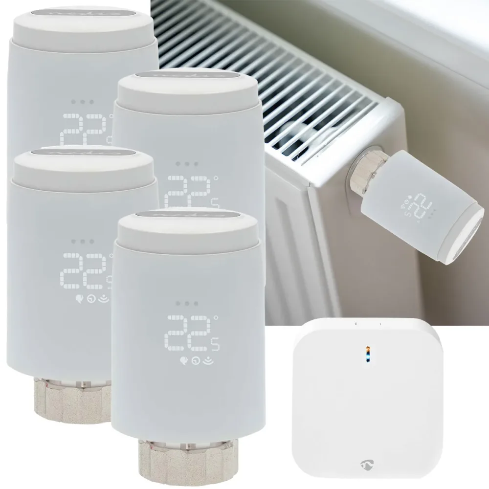4er-Set Smartes Heizkörperthermostat inkl. Zigbee-Gateway