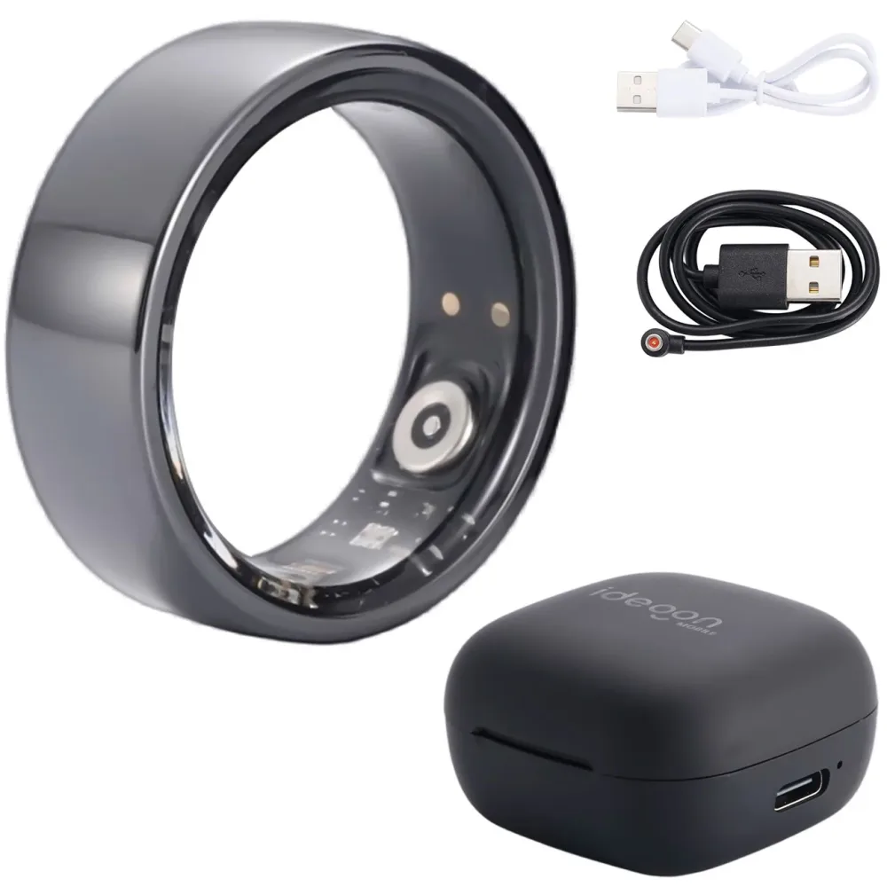 Smart-Ring, schwarz, Keramik, inkl. Ladebox, Grösse 63