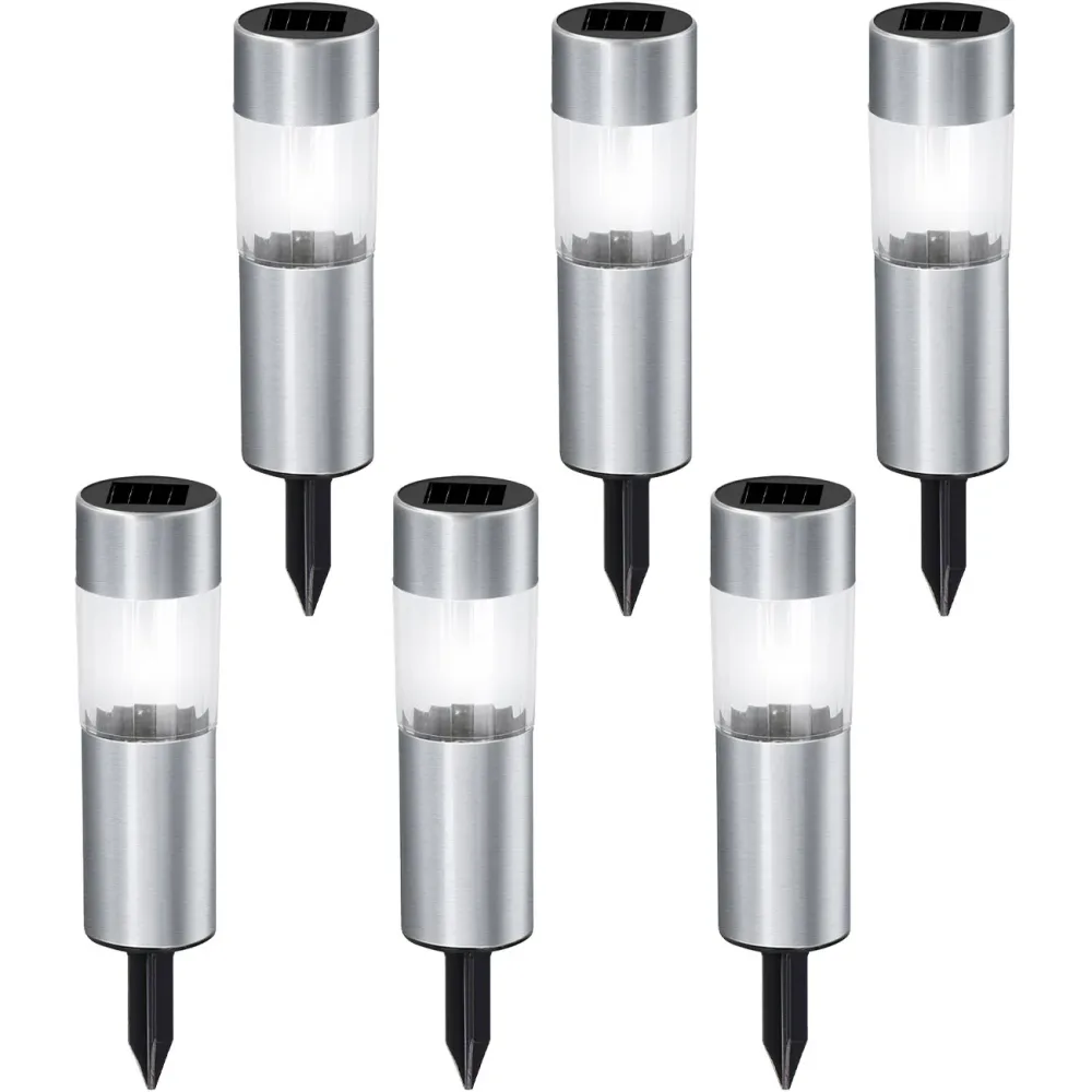 6er-Set Solar Wegeleuchte mit Erdspiess, Ø 4,5 x H 15 cm