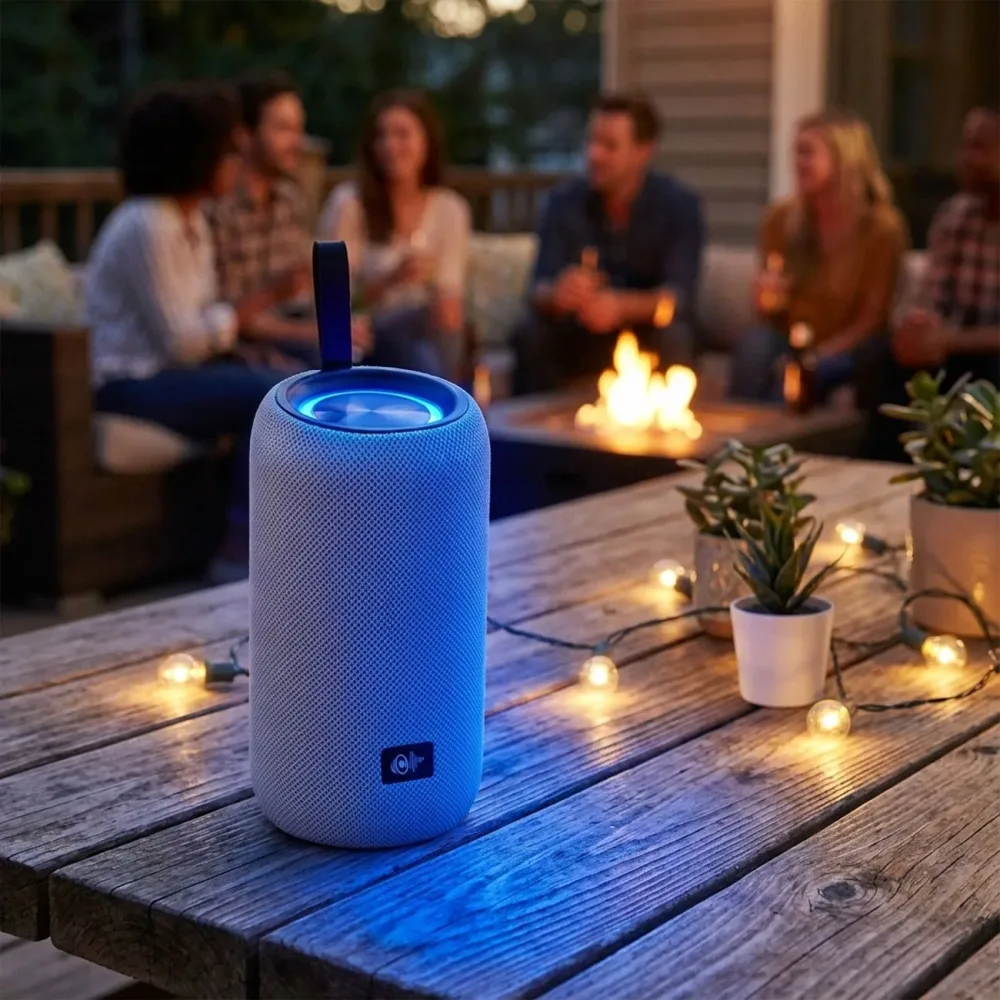 Bluetooth-Speaker mit LED-Lichteffekt, weiss, 16 Watt