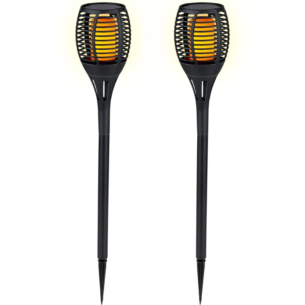2er-Set Solargartenfackel mit Erdspiess, je 9 x 59 cm